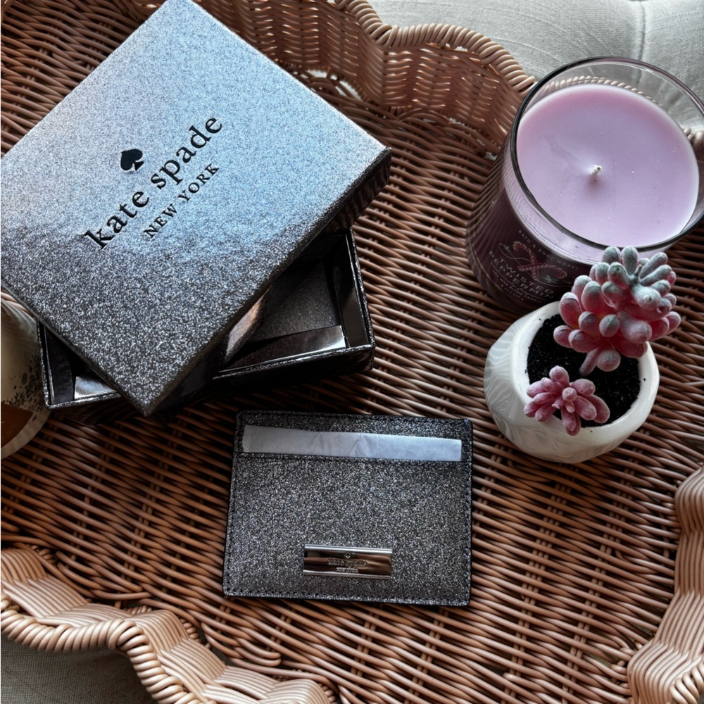 Kate Spade Sparkling Silver Card Holder